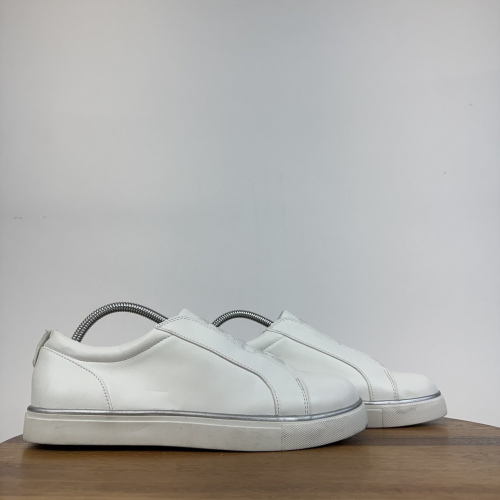 Womens Kenneth Cole Bonnie White Faux Casual‎ Slip On Sneakers Shoes Size 10 M